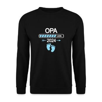 Opa Enkel Ich werde Opi Nachwuchs Opa Loading 2024 - Unisex Pullover - Schwarz - Vorne - Alina (178cm) & Michal (187cm)