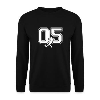 Soccer Number 05 Soccer Player - Unisex Sweatshirt - black - Front - Alina (178cm) & Michal (187cm)