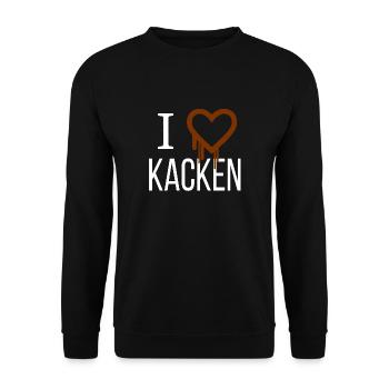 I love kacken - Unisex Pullover - Schwarz - Vorne - Alina (178cm) & Michal (187cm)