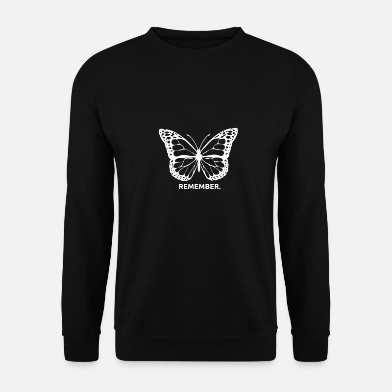 Butterfly - REMEMBER - Unisex Sweatshirt - black