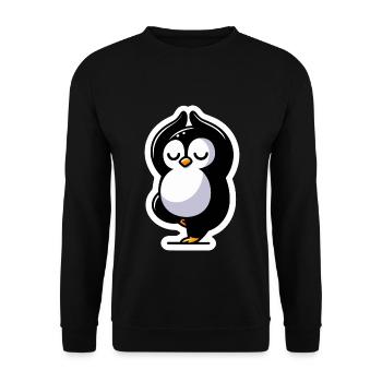 Pingouin de yoga - Sweat-shirt Unisexe - noir - Devant - Alina (178cm) & Michal (187cm)