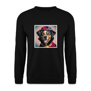 Chien déguisé en clown - Sweat-shirt Unisexe - noir - Devant - Alina (178cm) & Michal (187cm)