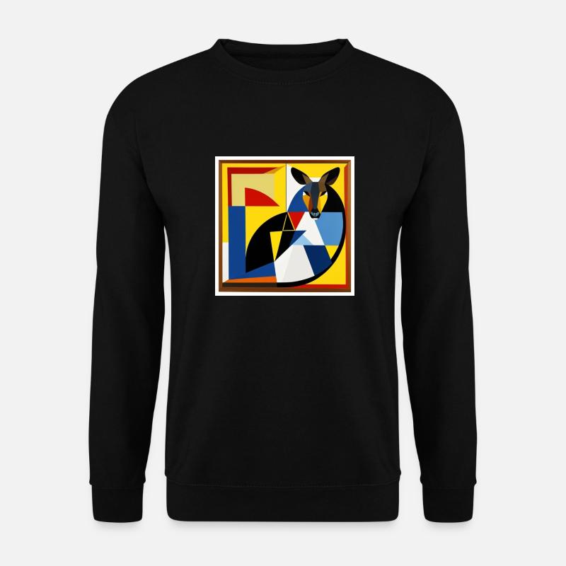 Kängeruh als Kunst auf dem T-shirt - Unisex Pullover - Schwarz