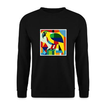 Parrot as art on the T-shirt - Unisex Sweatshirt - black - Front - Alina (178cm) & Michal (187cm)