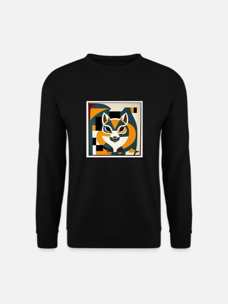 Squirrel as art on a T-shirt - Unisex Sweatshirt - black