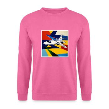Flugzeug als Kunst auf dem T-shirt - Unisex Pullover - Pink - Vorne