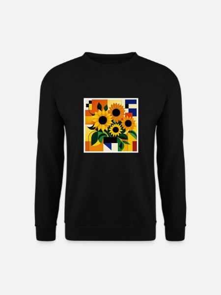 Sonnenblume als Kunst auf dem T-shirt - Unisex Pullover - Schwarz