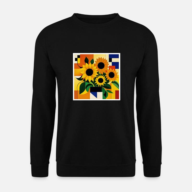 Sonnenblume als Kunst auf dem T-shirt - Unisex Pullover - Schwarz