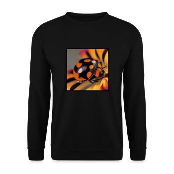 Marienkäfer als Kunst auf einem T-shirt - Unisex Pullover - Schwarz - Vorne - Alina (178cm) & Michal (187cm)