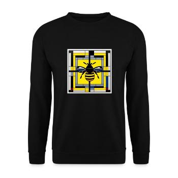 Bee as art on a T-shirt - Unisex Sweatshirt - black - Front - Alina (178cm) & Michal (187cm)