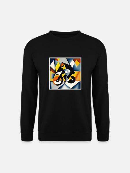 Dog on the bike as art on the T-shirt - Unisex Sweatshirt - black