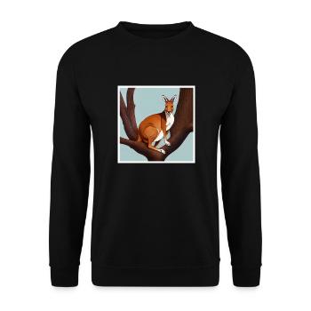 Kangaroo on a tree as art on the t-shirt - Unisex Sweatshirt - black - Front - Alina (178cm) & Michal (187cm)
