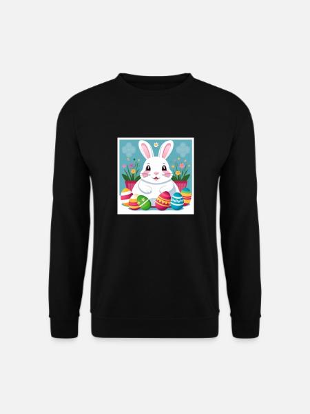 Easter bunny lies in the Easter eggs - Unisex Sweatshirt - black