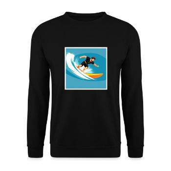Homme surfant sur la mer - Sweat-shirt Unisexe - noir - Devant - Alina (178cm) & Michal (187cm)