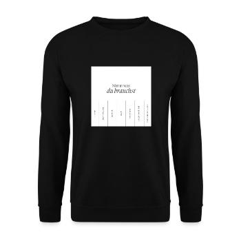 Nimm was Du brauchst - Unisex Pullover - Schwarz - Vorne - Alina (178cm) & Michal (187cm)