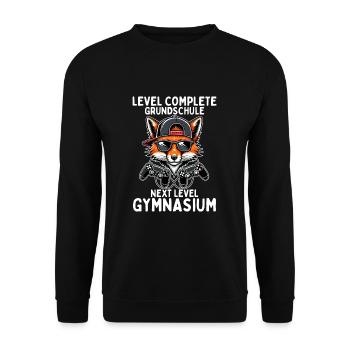 Level Complete Next Level Gymnasium Gaming Fuchs - Unisex Pullover - Schwarz - Vorne - Alina (178cm) & Michal (187cm)