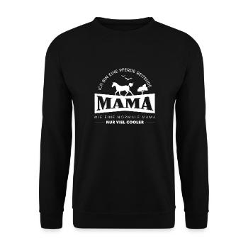 Pferde Shirt-Mama - Unisex Pullover - Schwarz - Vorne - Alina (178cm) & Michal (187cm)