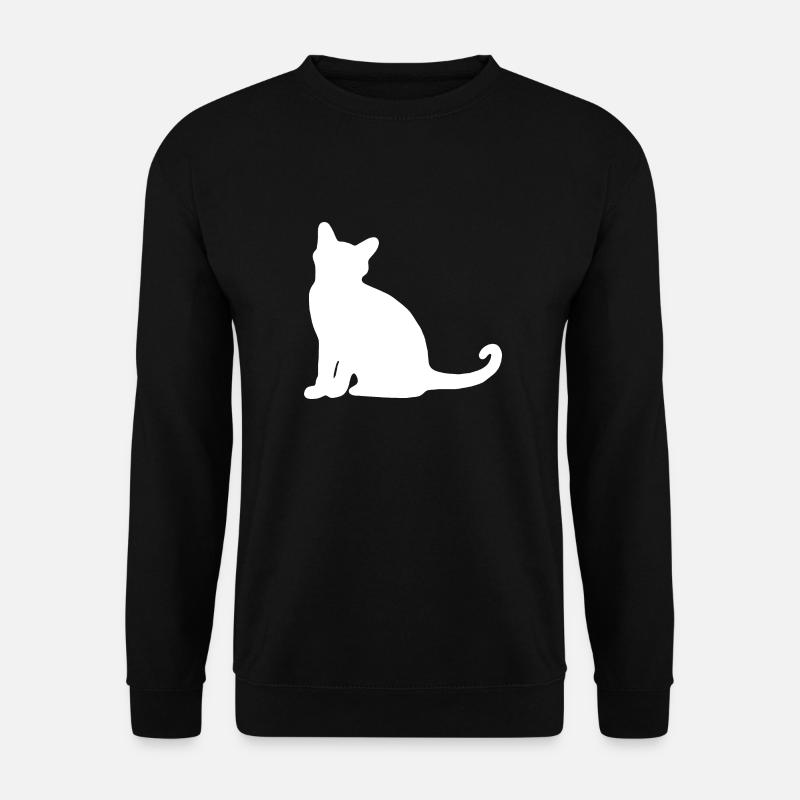 Katze Silhouette Sitzen - Unisex Pullover - Schwarz