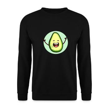 Happy avocado - Unisex Sweatshirt - black - Front - Alina (178cm) & Michal (187cm)