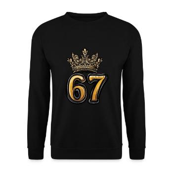 67 Number Krone - Unisex Sweatshirt - black - Front - Alina (178cm) & Michal (187cm)