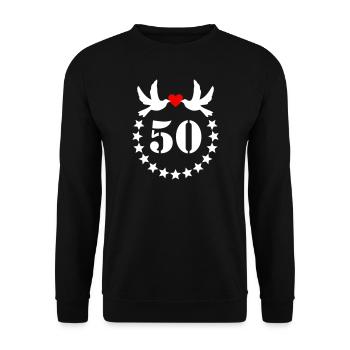 50th Golden Wedding Birthday Anniversary fifty - Unisex Sweatshirt - black - Front - Alina (178cm) & Michal (187cm)
