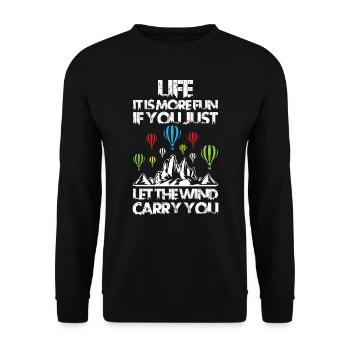 Je n’arrête pas toujours de regarder les montgolfières - Sweat-shirt Unisexe - noir - Devant - Alina (178cm) & Michal (187cm)
