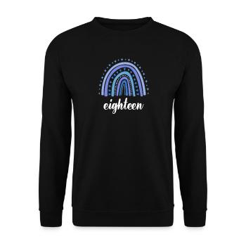 Blue Rainbow Eighteen Years 18th Birthday - Unisex Sweatshirt - black - Front - Alina (178cm) & Michal (187cm)