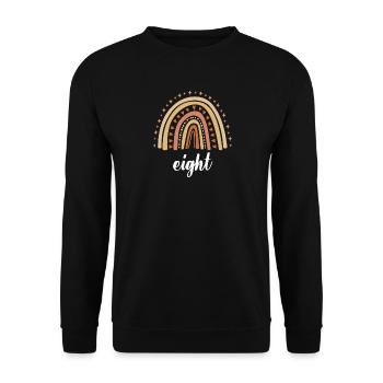 Orange Rainbow Huit ans 8e anniversaire - Sweat-shirt Unisexe - noir - Devant - Alina (178cm) & Michal (187cm)