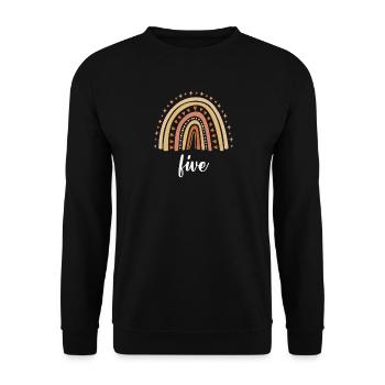 Orange Rainbow Five Years 5th Birthday - Unisex Sweatshirt - black - Front - Alina (178cm) & Michal (187cm)