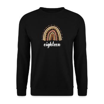 Orange Rainbow Eighteen Years 18th Birthday - Unisex Sweatshirt - black - Front - Alina (178cm) & Michal (187cm)