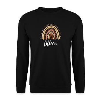 Orange Rainbow Quinze ans 15e anniversaire - Sweat-shirt Unisexe - noir - Devant - Alina (178cm) & Michal (187cm)