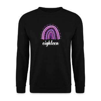 Purple Rainbow Eighteen Years 18th Birthday - Unisex Sweatshirt - black - Front - Alina (178cm) & Michal (187cm)