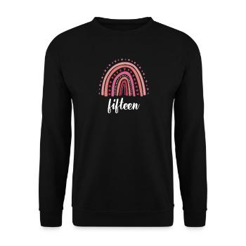 Red Rainbow Quinze ans 15e anniversaire - Sweat-shirt Unisexe - noir - Devant - Alina (178cm) & Michal (187cm)