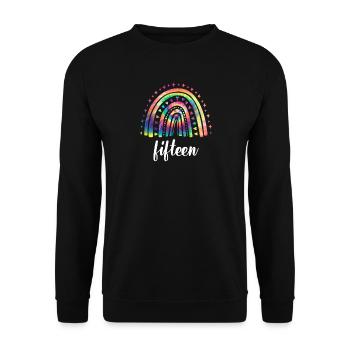 Tie Dye Rainbow Quinze ans 15e anniversaire - Sweat-shirt Unisexe - noir - Devant - Alina (178cm) & Michal (187cm)