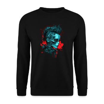 Zombie Punk Girl - Unisex Pullover - Schwarz - Vorne - Alina (178cm) & Michal (187cm)