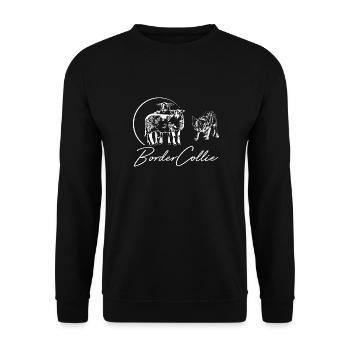 BORDER COLLIE herding dog sheep - Unisex Sweatshirt - black - Front - Alina (178cm) & Michal (187cm)
