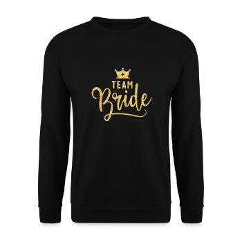 Bachelor party style: "Team Bride" in radiant gold! - Unisex Sweatshirt - black - Front - Alina (178cm) & Michal (187cm)