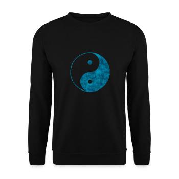 yin yang - Unisex Sweatshirt - black - Front - Alina (178cm) & Michal (187cm)