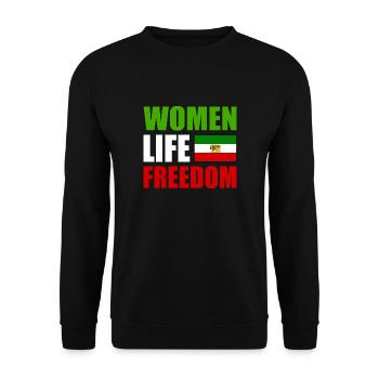 Women life freedom - Sweat-shirt Unisexe - noir - Devant - Alina (178cm) & Michal (187cm)