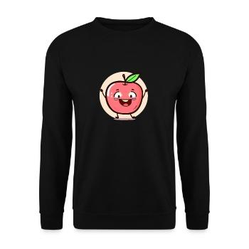 Happy apple - Unisex Sweatshirt - black - Front - Alina (178cm) & Michal (187cm)