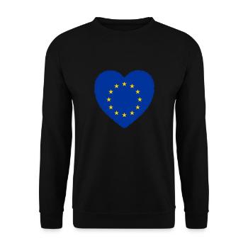 Heart EU Europe Freedom Peace Support Love - Unisex Sweatshirt - black - Front - Alina (178cm) & Michal (187cm)