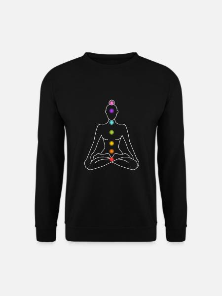 Chakra Chakren Meditation Lotussitz meditieren Yog - Unisex Pullover - Schwarz