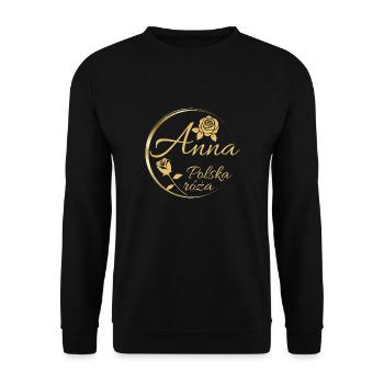 Anna-Rosen-polnische Rose - Unisex Pullover - Schwarz - Vorne - Alina (178cm) & Michal (187cm)