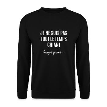 Je ne suis pas tout le temps chiant pafois je dors - Sweat-shirt Unisexe - noir - Devant - Alina (178cm) & Michal (187cm)