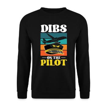 Dibs On The Pilot - Unisex Sweatshirt - black - Front - Alina (178cm) & Michal (187cm)