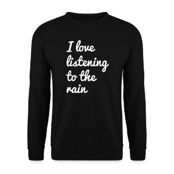 J’adore écouter la pluie Regen - Sweat-shirt Unisexe - noir - Devant - Alina (178cm) & Michal (187cm)