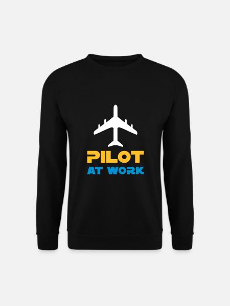 Pilot at work (Flugzeug) - Unisex Pullover - Schwarz