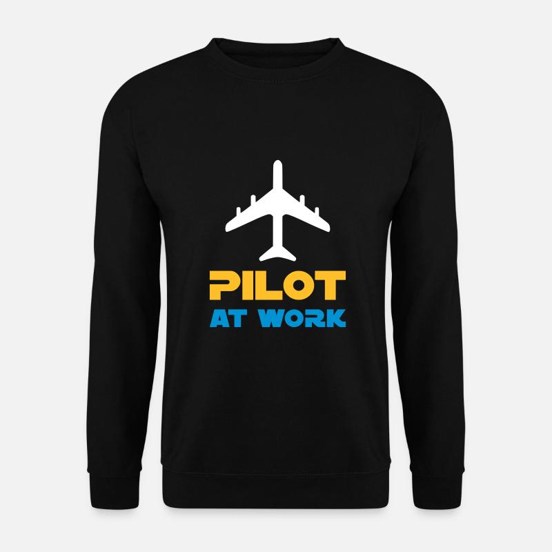Pilot at work (Flugzeug) - Unisex Pullover - Schwarz