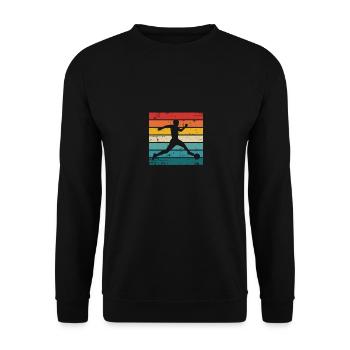 Vintage football - Unisex Sweatshirt - black - Front - Alina (178cm) & Michal (187cm)