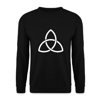 Celtic knot Celtic white symbol - Unisex Sweatshirt - black - Front - Alina (178cm) & Michal (187cm)